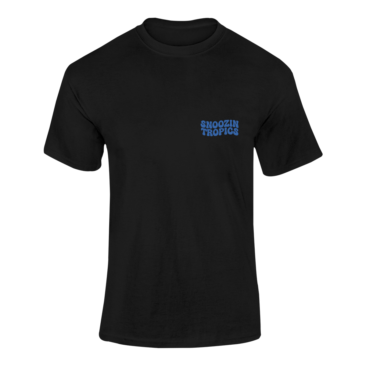 Snoozin Tropics Snoozin Sloth Tee frontside in black